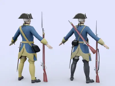 Swedish dragoon 1709 Low-poly 3D model