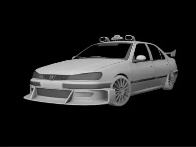 TAXI marseille peugeot 406 Free 3D model