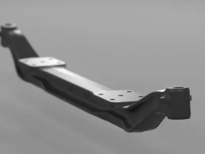 Truck front axle single beam Low-poly 3D model