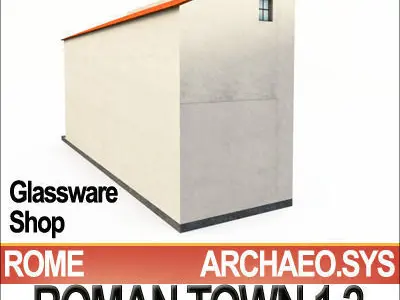 Roman Town Glassware Shop 1 2 Low Poly 3D model