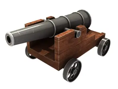 OLD MEDIEVAL CANNON MORTAR 3D Low-poly 3D model