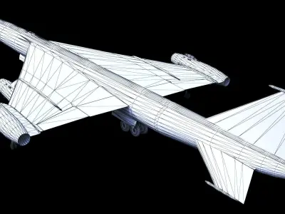 Myasishchev M-50 Bounder Low-poly 3D model