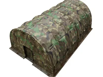 Large Military Tent Desert Camouflage Game Ready Low-poly 3D model