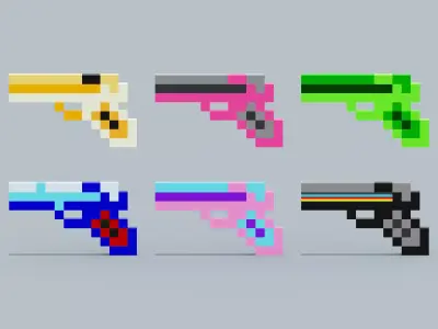 Minecraft Gun Low-poly 3D model