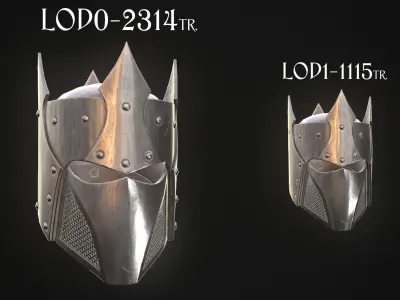 Knight Helmet 05 Low-poly 3D model