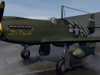 North American P-51A Mustang 3D model