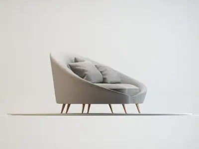 Ico Parisi - Curved Sofa 3D model