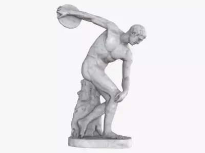 Discobolus Statue - Granite Low-poly 3D model
