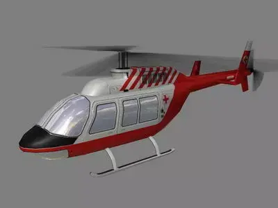 Jet Ranger V6 Helicopter Low-poly 3D model