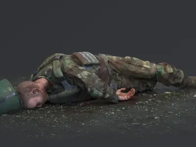Fallen Soldier 1 Low-poly 3D model