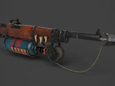 Harpoon Gun Low-poly 3D model