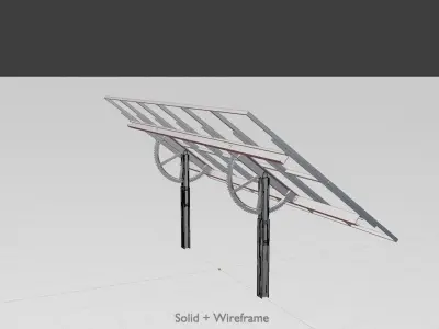 Agricultural photovoltaic with animation 8m Low-poly 3D model