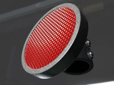 Wheelchair Red Reflector with procedural PBR material 3D model