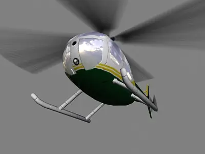 Hughes500 V2 Helicopter Low-poly 3D model