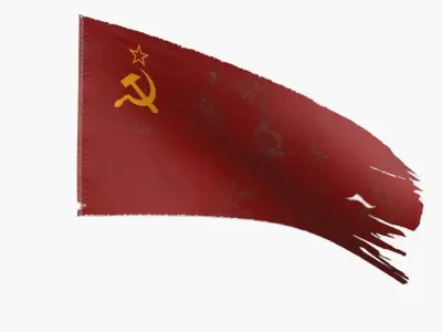 Soviet Union Flag Low-poly 3D model