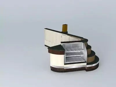 Kit kitchen with refrigerator and oven Free 3D model