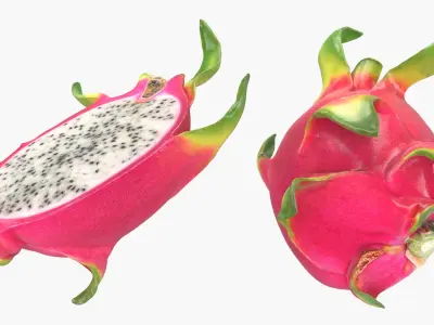 Half Dragon Fruit 01 Color 2 3D model