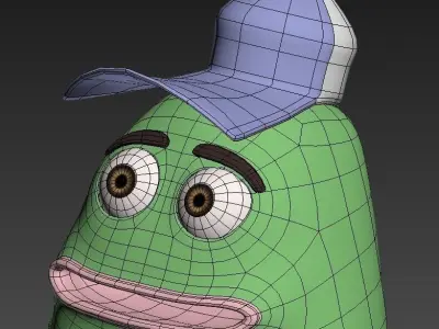 fish spongebob square pants Low-poly 3D model