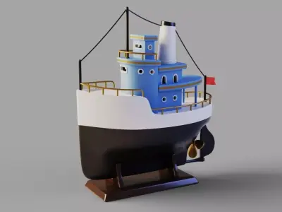 Toy ship Low-poly 3D model