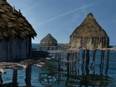 Prehistoric Settlement - Neolithic Crannog 3D model