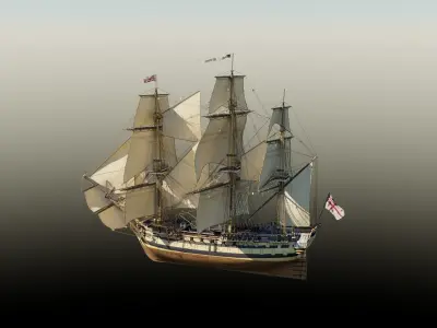 HMS Gorgo - Ship of the Line - 74 Gun 3D model