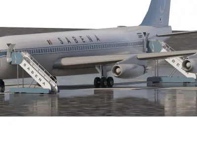 Boeing 707-329 Boeing 727-29C and Caravelle 3D model