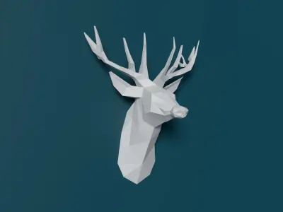 DEER HEAD LOW POLY 3D model