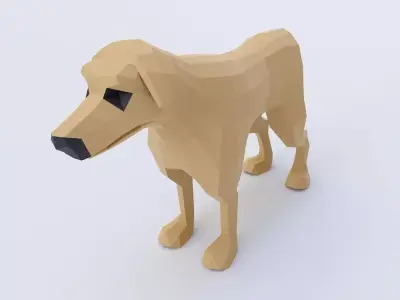 Street dog 3d model  Low-poly 3D model