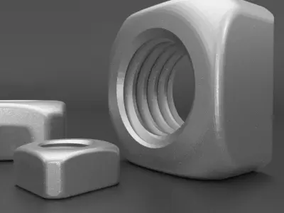 Nut DIN 557 - M3 to M12 3D model