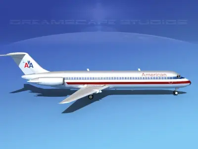 Douglas DC-9-40 American Airlines 3D model
