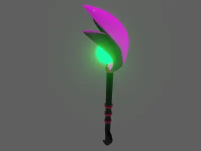 Dark Magician Yu-Gi-Oh Wand Low-poly 3D model