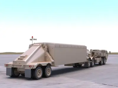 M983 Tractor with AN  TPY-2 X Band Radar 3D model