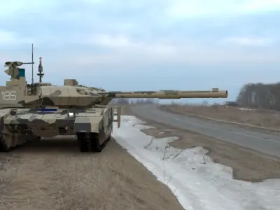 Clean Camouflaged T90MS Main Battle Tank 3D Model Low-poly 3D model