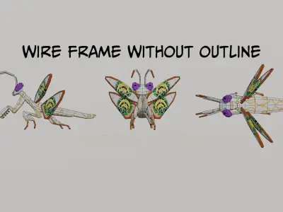 Praying Mantis Low-poly 3D model