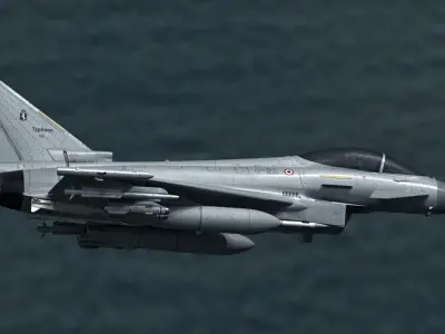 Euro Fighter Typhoon with High Resolution Cockpit-Fully Rigged Low-poly 3D model