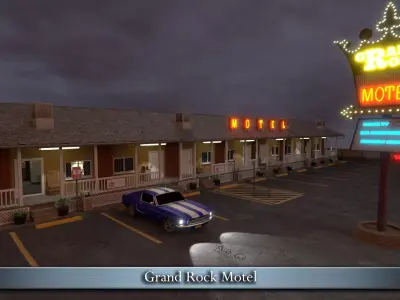 Grand Rock Motel Low-poly 3D model