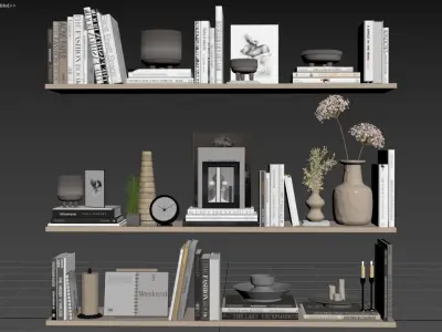 Book Decor Set 3D model