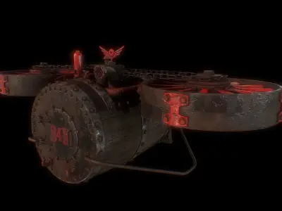 Old Barrel Drone Low-poly 3D model