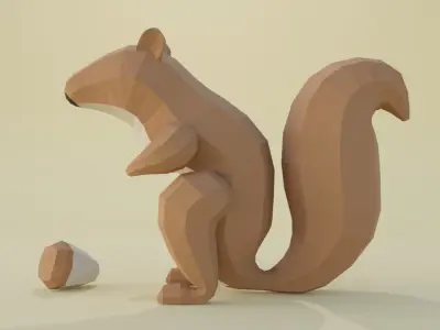 low-poly chipmunk Low-poly 3D model