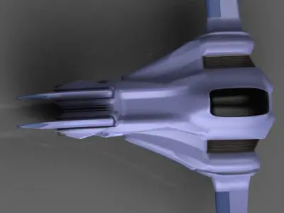 Aquajet futuristic fighter jet 3D print model