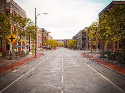 CITY SCENE MODULAR BUILDING WITH INTERIOR KITBASH DEMO FILE Low-poly 3D model