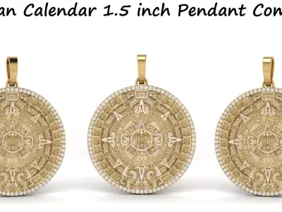 Mayan Calendar 1 and half inch Diamond Pendant 3D print model