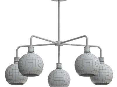 Sculptural Glass 5 Light 3D model