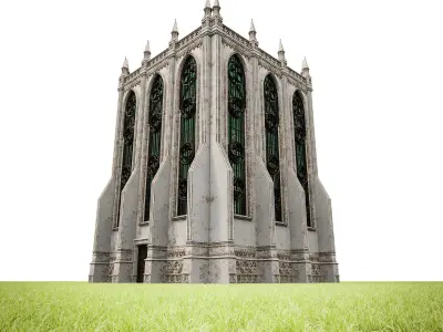 GOTHIC CASTLE BUILDING 5 Low-poly 3D model