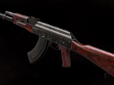 AKM Rifle - PBR Game Ready Low-poly 3D model