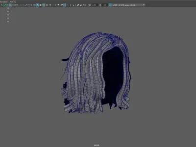 Real Time Hair Card Male Hairstyle part 12 Low-poly 3D model