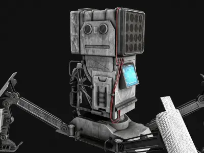 Defense Robot Low-poly 3D model