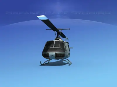 Bell UH-1B Iroquois V07 US Air Force 3D model