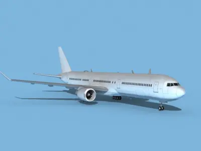 Boeing 767-400 Unmarked 2 3D model