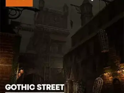 Gothic Street Environment Low-poly 3D model